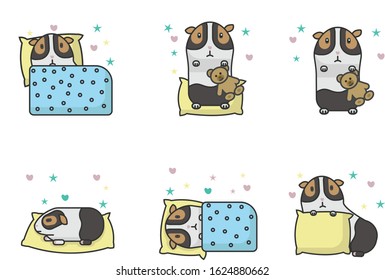 Guinea pig icon stickers, vector illustration