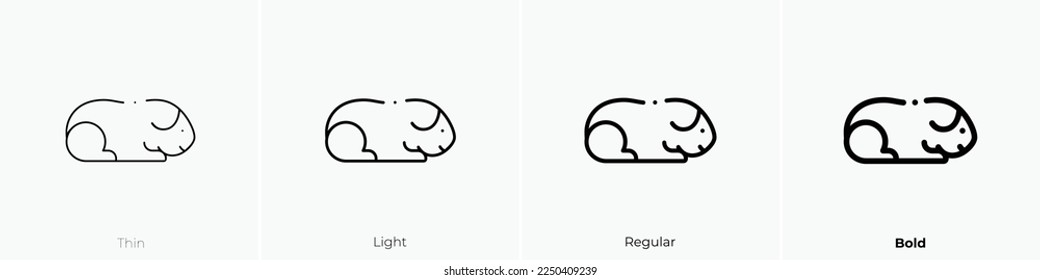 guinea pig icon. Thin, Light Regular And Bold style design isolated on white background