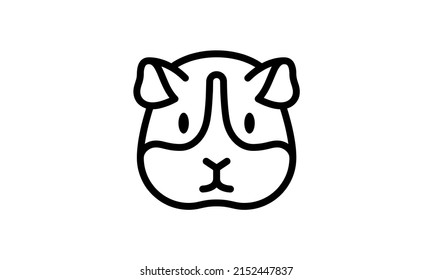 guinea pig icon vector icon simple perfect pixel outline design with white background good for pet shop