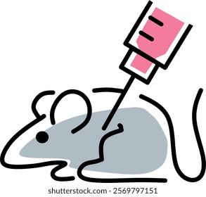 Guinea pig ( Laboratory animals) lab rat simple color icon . Scientific icon illustration. Fit for science project presentation.