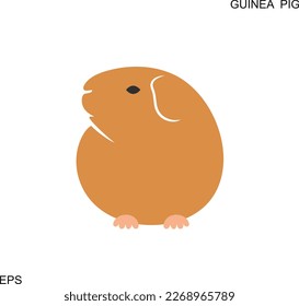 Guinea pig logo. Isolated guinea pig on white background