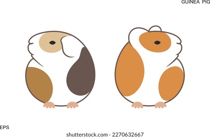 Guinea pig logo. Isolated guinea pig on white background