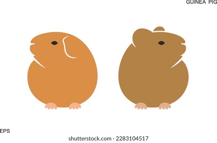 Guinea pig logo. Isolated guinea pig on white background