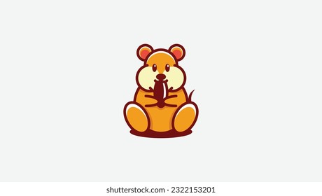 guinea pig logo vector design template