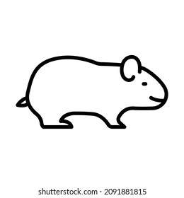 Guinea Pig Outline Icon Animal Vector