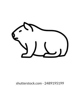 Guinea Pig Outline Icon, Vector illustration