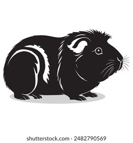 Guinea Pig outline and symbols. Dark level variety basic exquisite white foundation Guinea Pig animal vector and silhouette icon.