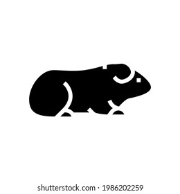 guinea pig pet glyph icon vector. guinea pig pet sign. isolated contour symbol black illustration