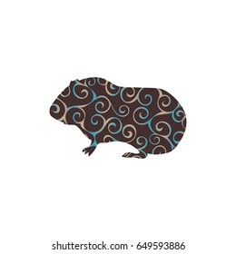 Guinea pig pet rodent color silhouette animal