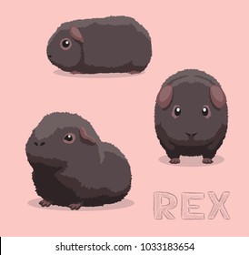 Guinea Pig Rex Cartoon Vector Illustration