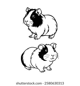 guinea pig set, guinea pig, cute guinea pig, cartoon guinea pig