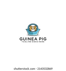 guinea pig shop logo design vector