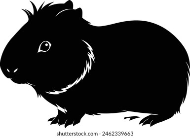 Ein Meerschweinchen Silhouette Schwarz Vektorgrafik Kunstwerk Illustration