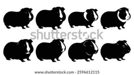 Guinea Pig Silhouette Bundle for Pet and Wildlife Designs