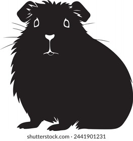 Guinea Pig Silhouette Vector Illustration White Background