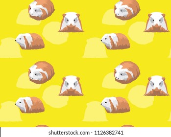 Guinea Pig Silky Cartoon Background Seamless Wallpaper