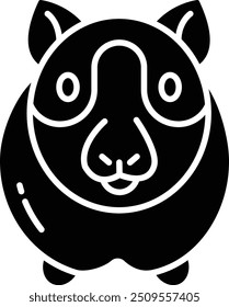 Guinea Pig solid glyph vector illustration