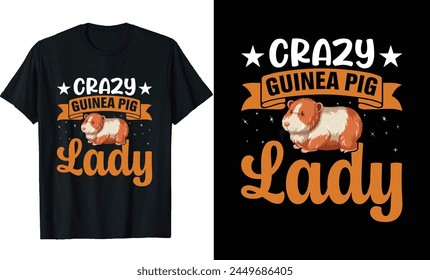 Guinea Pig T-Shirt-Design, Niedliches Guinea Pig, Guinea Pig Lover Tee, Guinea Pig Cartoon T-Shirt-Design, Tiere T-Shirt-Design 