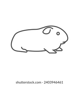 Guinea Pig thin line vector icon, outline icon, pixel perfect icon