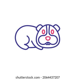 Guinea Pig Vector 2 colours Icon Design illustration. Veterinary Symbol on White background EPS 10 File