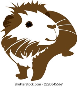 guinea pig vector design with white brown color and looks adorable suitable for logos or symbols, icons, posters etc