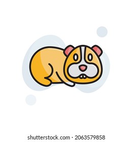 Guinea Pig Vector filled outline Icon Design illustration. Veterinary Symbol on White background EPS 10 File