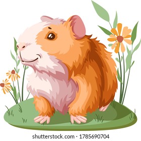 Meerschweinchen. Vektorgrafik. Cavia porcellus.