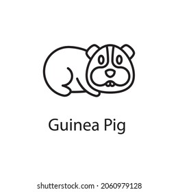 Guinea Pig Vector outline Icon Design illustration. Veterinary Symbol on White background EPS 10 File