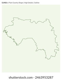 Guinea plain country map. High Details. Outline style. Shape of Guinea. Vector illustration.