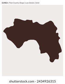 Guinea plain country map. Low Details. Solid style. Shape of Guinea. Vector illustration.