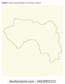 Guinea plain country map. Low Details. Outline style. Shape of Guinea. Vector illustration.