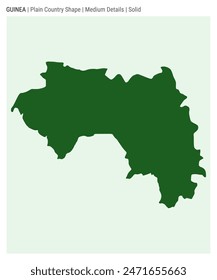 Guinea plain country map. Medium Details. Solid style. Shape of Guinea. Vector illustration.