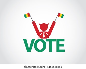 Guinea Podium Corrupt Politician Celebrate Speech Election