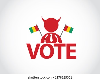 Guinea Podium Evil Corrupt Politician Speech Election