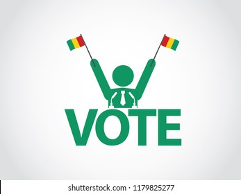 Guinea Podium Politician Celebrate Speech Election