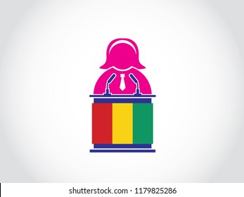 Guinea Podium Woman In Business Speech