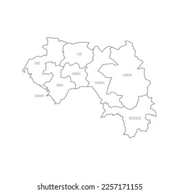 Guinea political map of administrative divisions