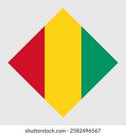 Guinea rhombus flag. Vector illustration.