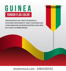 Guinea ribbon flag with Pennant Flag and decoration