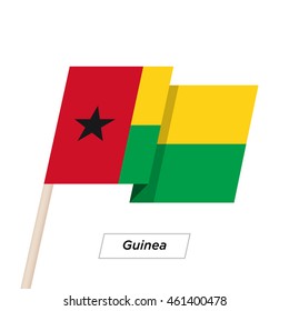 Guinea Ribbon Waving Flag Isolated on White. Vector Illustration. Guinea Flag with Sharp Corners
