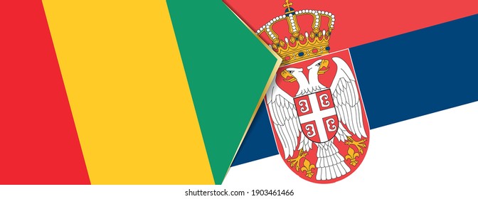 Banderas de Guinea y Serbia, dos banderas vectoriales símbolo de relación o enfrentamiento.
