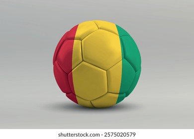 Guinea soccer ball featuring the national flag design on a gray background