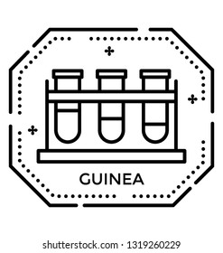 Guinea stamp line icon 