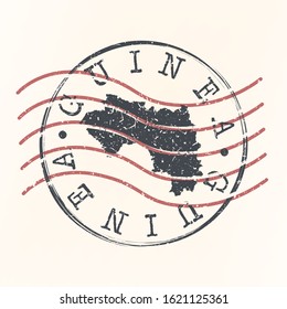 Guinea Stamp Postal. Map Silhouette Seal. Passport Round Design. Vector Icon. Design Retro Travel.