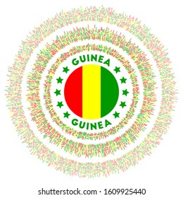 Guinea symbol. Radiant country flag with colorful rays. Shiny sunburst with Guinea flag. Elegant vector illustration.
