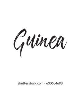guinea, text design. Vector calligraphy. Typography poster. Usable as background.