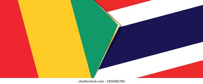 Guinea and Thailand flags, two vector flags symbol of relationship or confrontation.