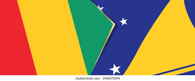 Guinea and Tokelau flags, two vector flags symbol of relationship or confrontation.