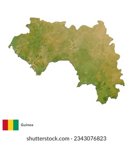 Topographie Guinea Landkarte Vektor