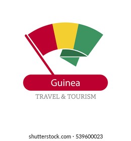 Guinea The Travel Destination logo - Vector travel company logo design - Country Flag Travel and Tourism concept t shirt graphics - vector illustration
